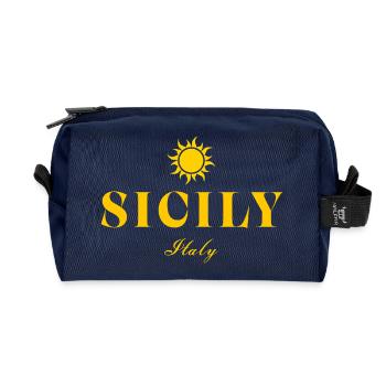 Sizilien Italien Sonne - Recycelte Kulturtasche - Navy - Vorne