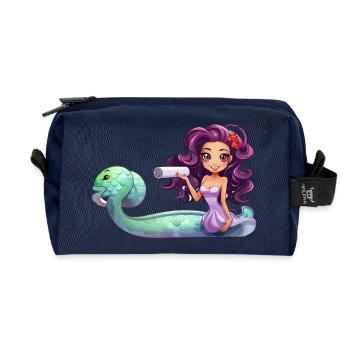 Underwater sorceress with role - Recycled Toiletry Zip Bag - navy - Front