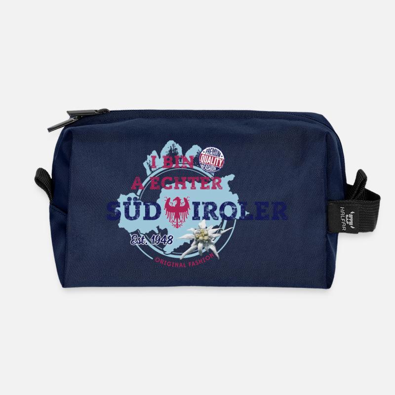 I BIN A ECHTER SÜDTIROLER - Recycelte Kulturtasche - Navy