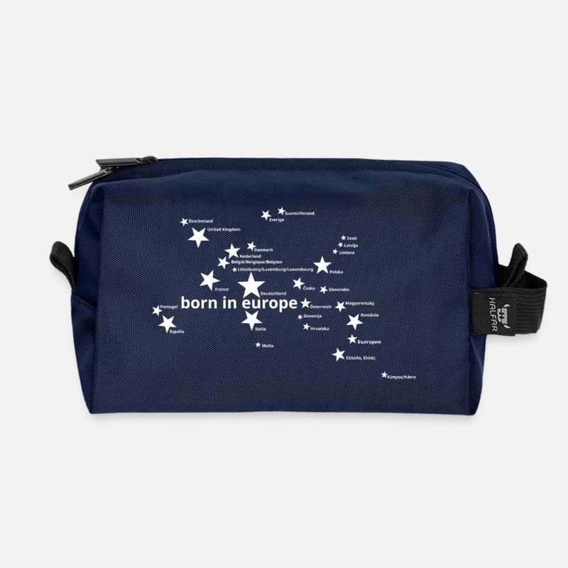 born in europe - Recycelte Kulturtasche - Navy