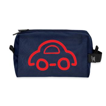 Imprint of a red car - Recycled Toiletry Zip Bag - navy - Front
