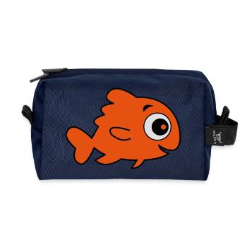 comic_fisch_01 - Trousse de toilette en tissu recyclé - marine - Devant