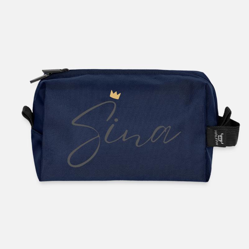 Prinzessin Sina Crown Hemd – Name mit Buchstabe S - Recycelte Kulturtasche - Navy
