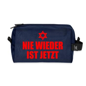 Never again is now - Recycled Toiletry Zip Bag - navy - Front
