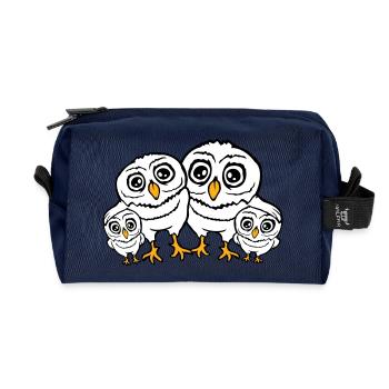 4 Eulen Papa Mama Kind Baby Familie Mutter Vater - Recycelte Kulturtasche - Navy - Vorne