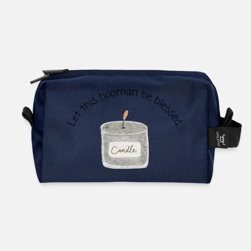 Let This Hooman Be Bl*ssed - Recycled Toiletry Zip Bag - navy