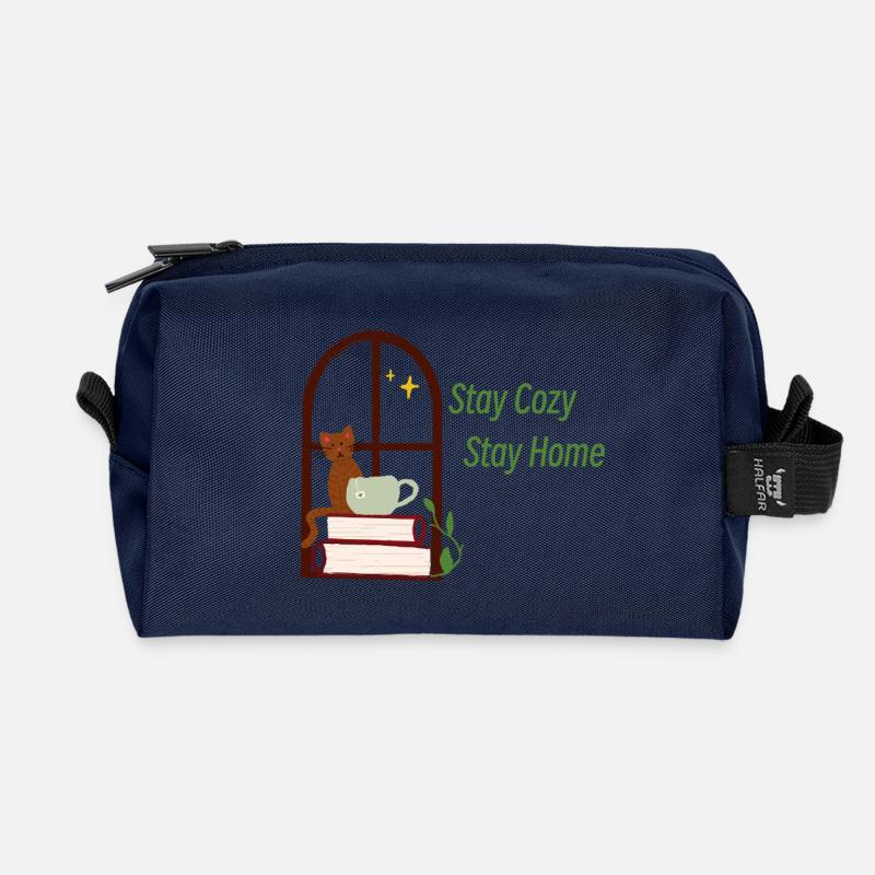 Bleib Gemütlich bleib Zuhause - Recycelte Kulturtasche - Navy