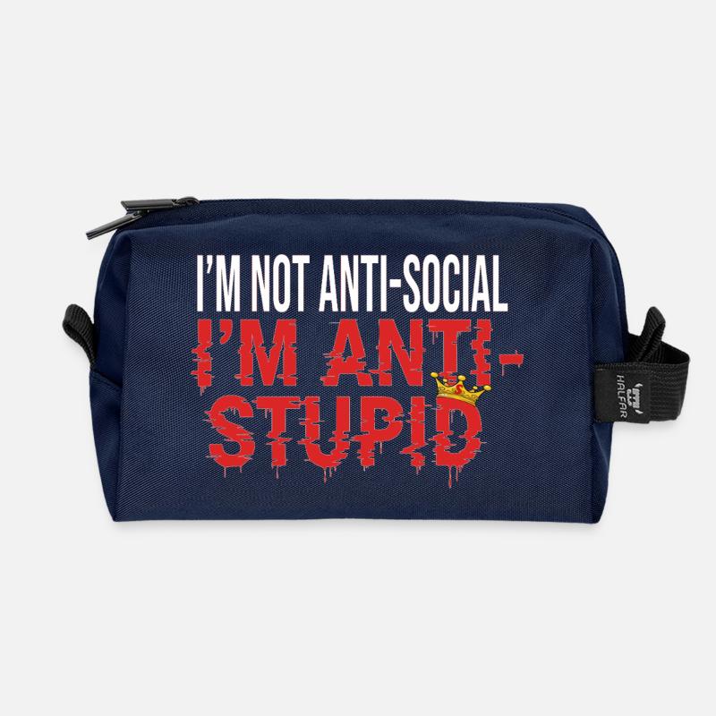 NOT ANTI SOCIAL - Recycelte Kulturtasche - Navy