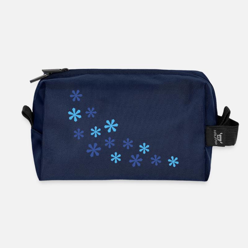 Schneeflocken - Recycelte Kulturtasche - Navy