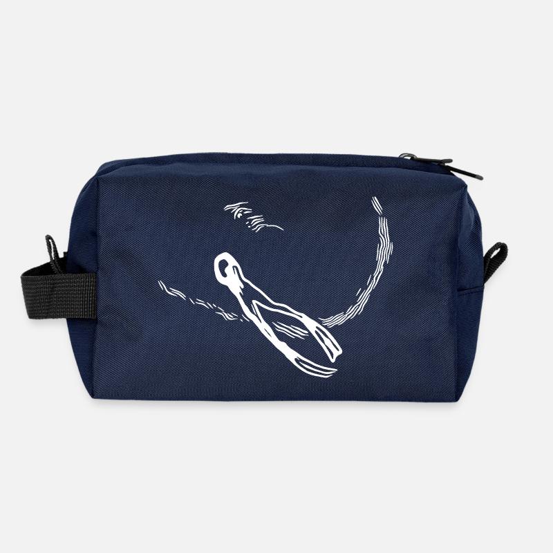 Schwebende Apnoe Taucherin - Vintage Vector - Recycelte Kulturtasche - Navy