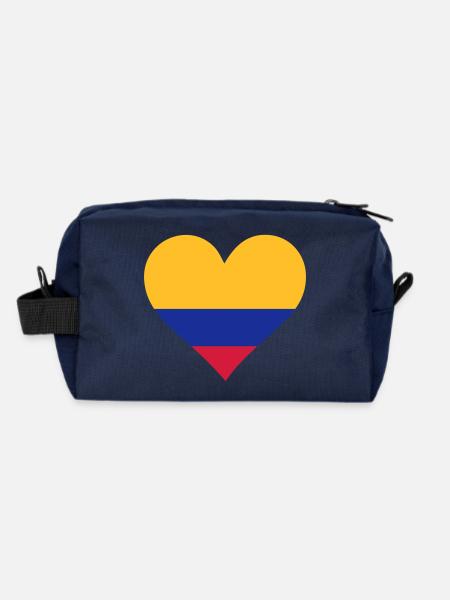 Un Cœur pour la Colombie - Trousse de toilette en tissu recyclé - marine - Dos