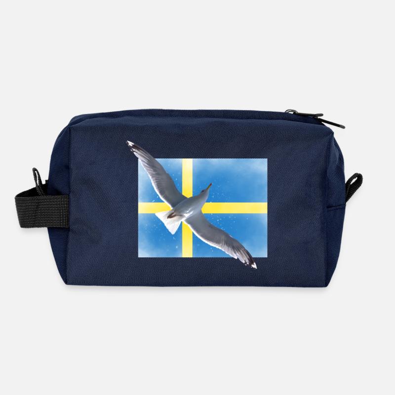 Suède Mouette Sverige Trousse de toilette en tissu recyclé
