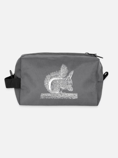 Sweet squirrel with nut - Recycled Toiletry Zip Bag - anthracite - Back