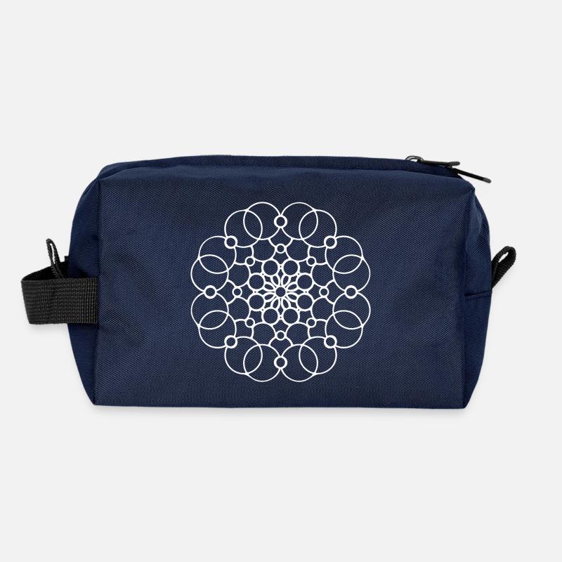 Mandala géométrique Forme de cercles de motifs ronds Trousse de toilette en tissu recyclé