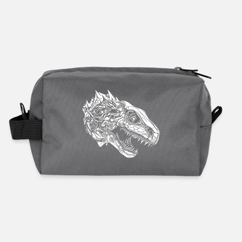 Creepy Dinosaur Fan Portrait Design Recycled Toiletry Zip Bag