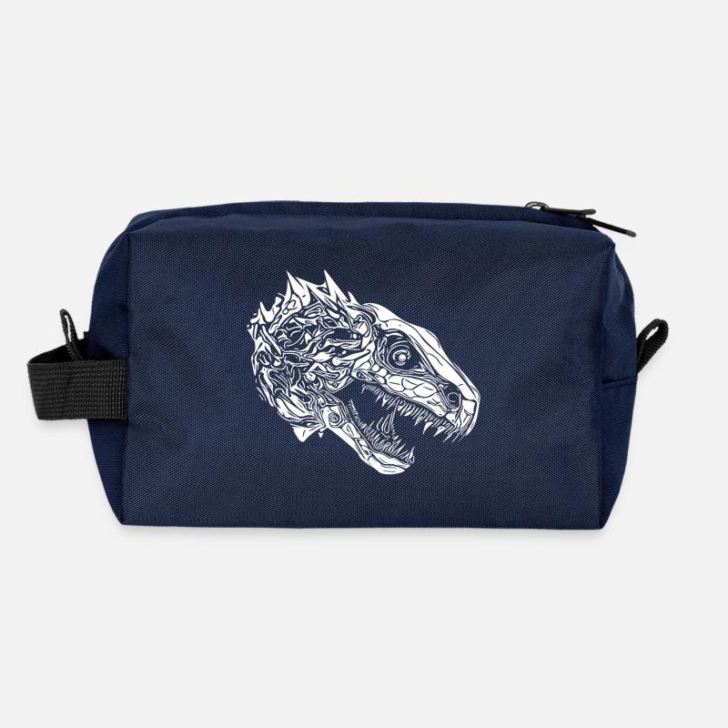 Creepy Dinosaur Fan Portrait Design Recycled Toiletry Zip Bag
