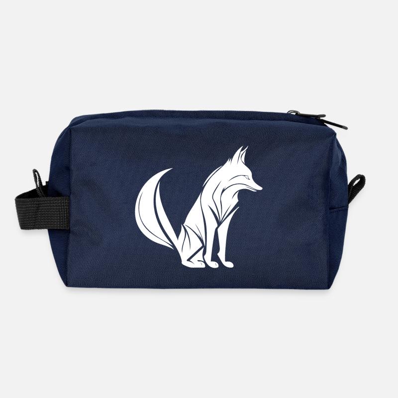 Smart Cute Fox Tattoo Style Portrait Recycled Toiletry Zip Bag