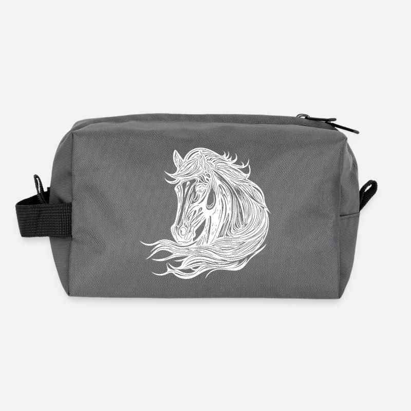Pretty mares portrait with mane in the wind Recycled Toiletry Zip Bag