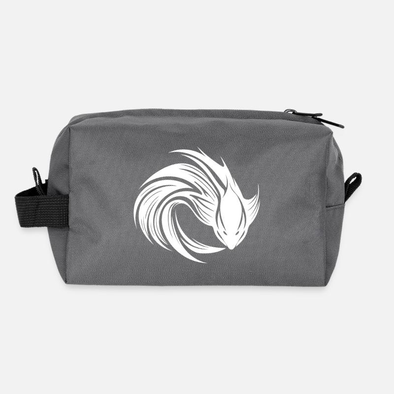 Portrait de tatouage de poisson de combat sauvage Trousse de toilette en tissu recyclé