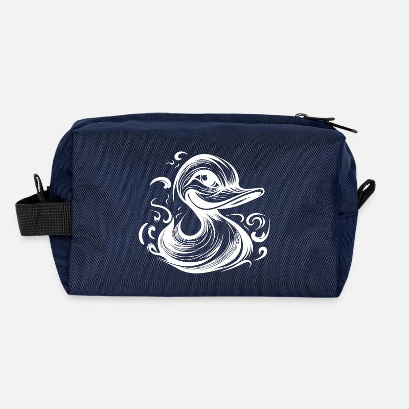 Funny grinning duck with huge beak Recycled Toiletry Zip Bag