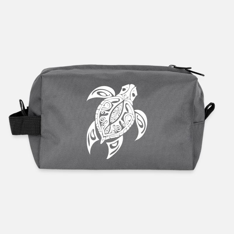 Vintage abstract tattoo turtle Recycled Toiletry Zip Bag