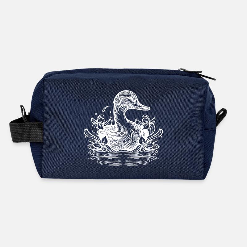 Niedliche Ente auf dem See mit Blumen Recycelte Kulturtasche