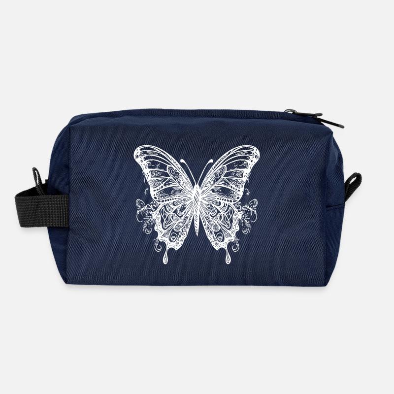 Tattoo Style Schmetterling mit Flügeln Recycelte Kulturtasche