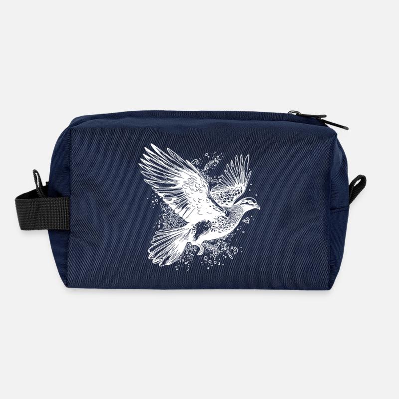 Fliegende Taube in Tattoo Style Linien Recycelte Kulturtasche