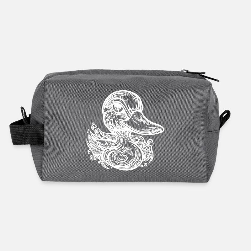 Mignon petit canard vintage avec un énorme bec Trousse de toilette en tissu recyclé