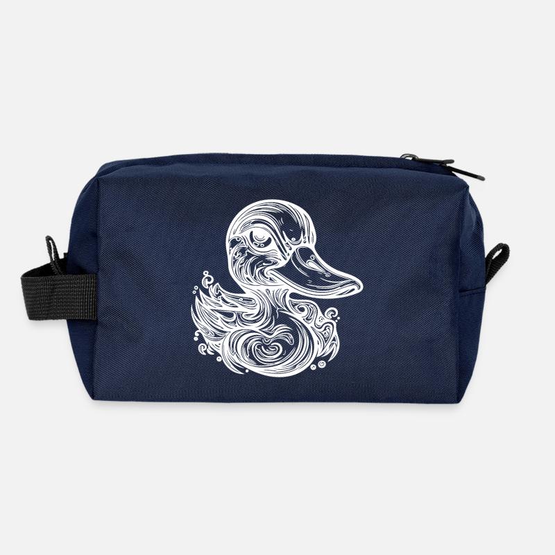 Mignon petit canard vintage avec un énorme bec Trousse de toilette en tissu recyclé