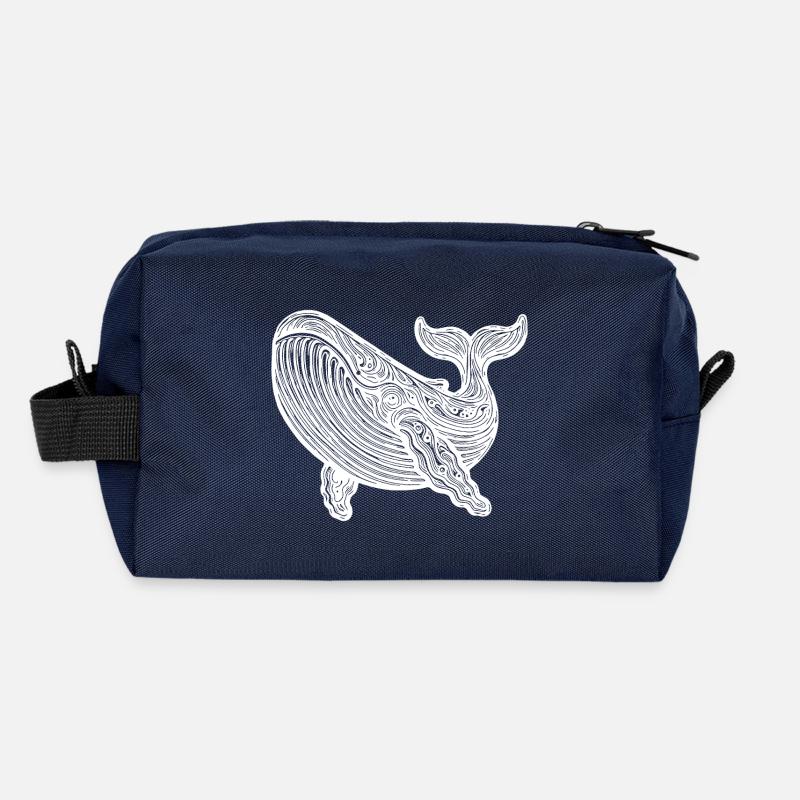 Grande baleine plongeuse Vintage créature de mer Trousse de toilette en tissu recyclé