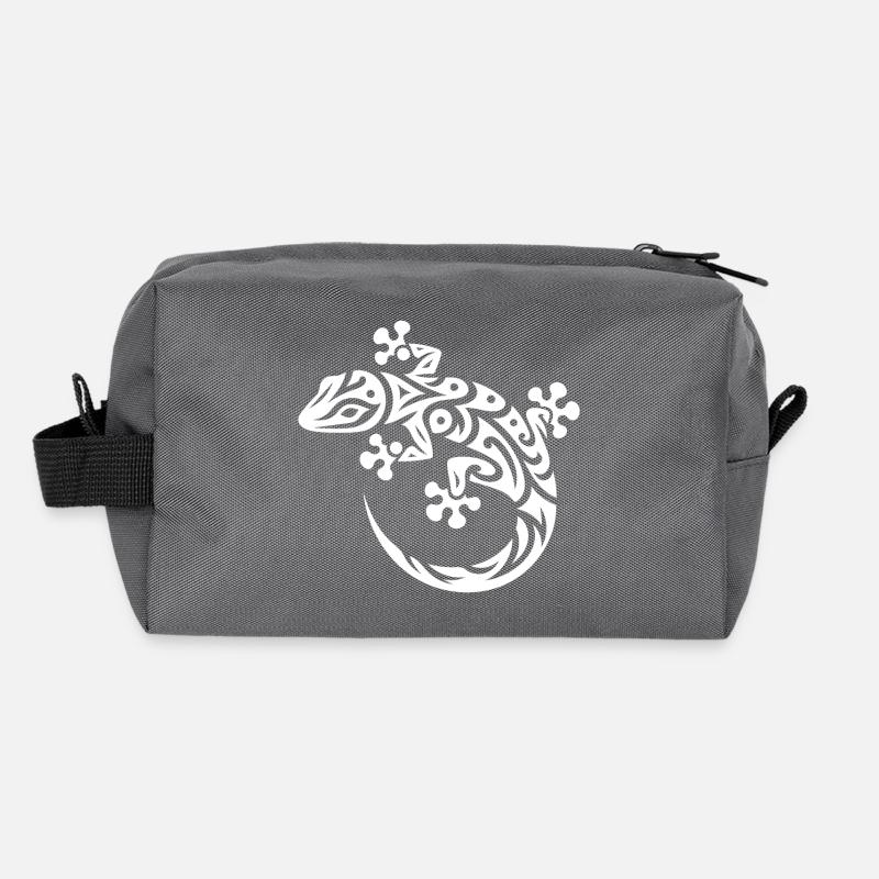Niedlicher Gecko im Tribal Tattoo Style Recycelte Kulturtasche