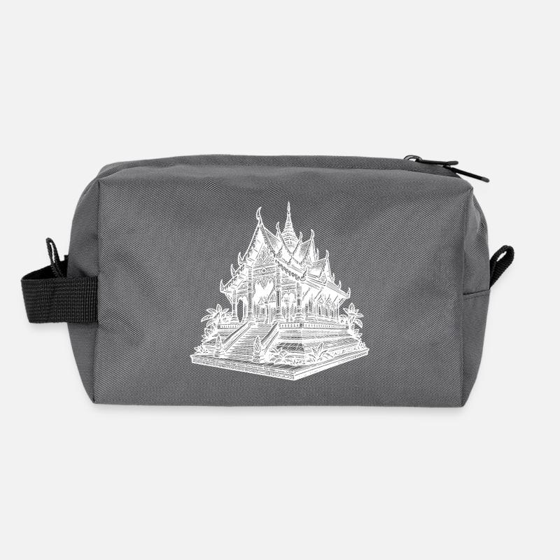 Exotic Pretty Thailand Temple Recycled Toiletry Zip Bag