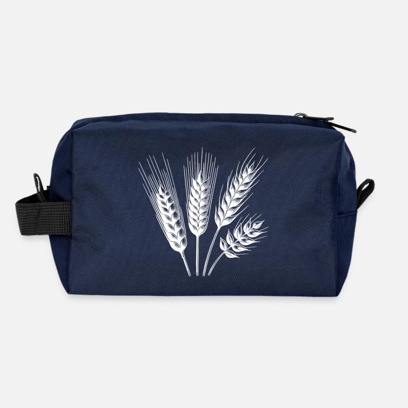 Céréales : blé et avoine, épis de maïs Trousse de toilette en tissu recyclé