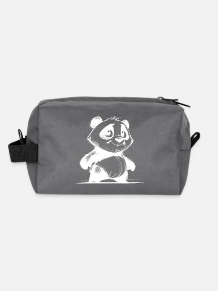 Petit Panda Enfants Bébé Dessin Au Crayon - Trousse de toilette en tissu recyclé - anthracite - Dos