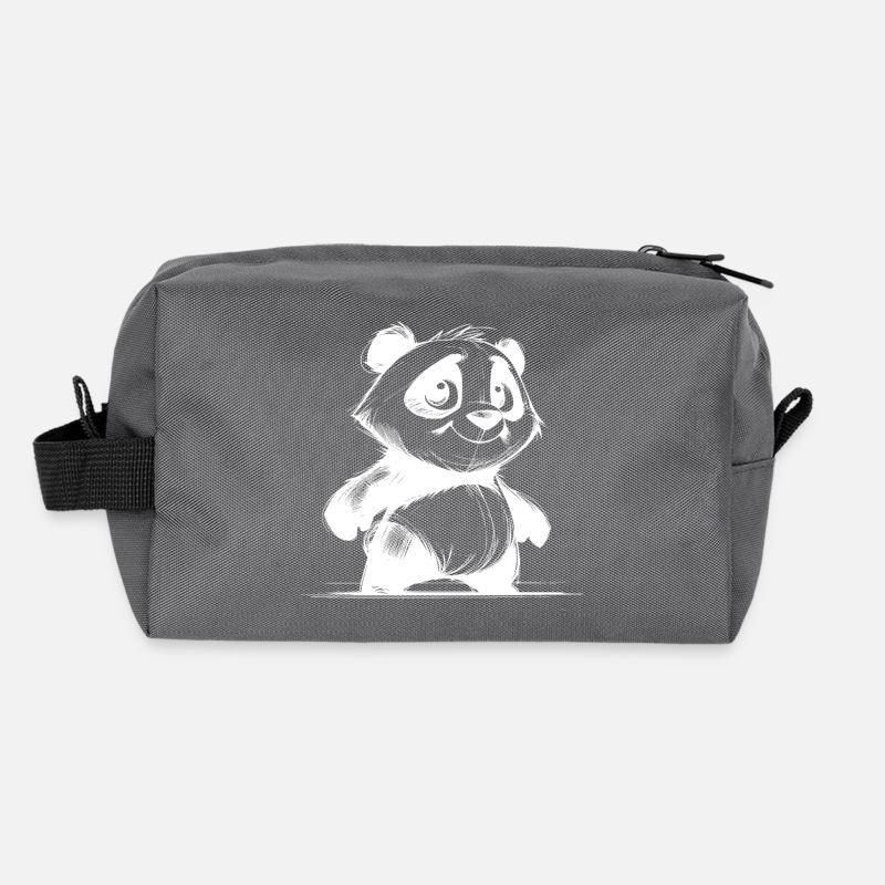 Petit Panda Enfants Bébé Dessin Au Crayon Trousse de toilette en tissu recyclé