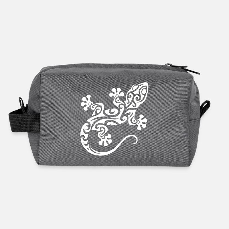 Little cute gecko in tribal tattoo style Recycled Toiletry Zip Bag