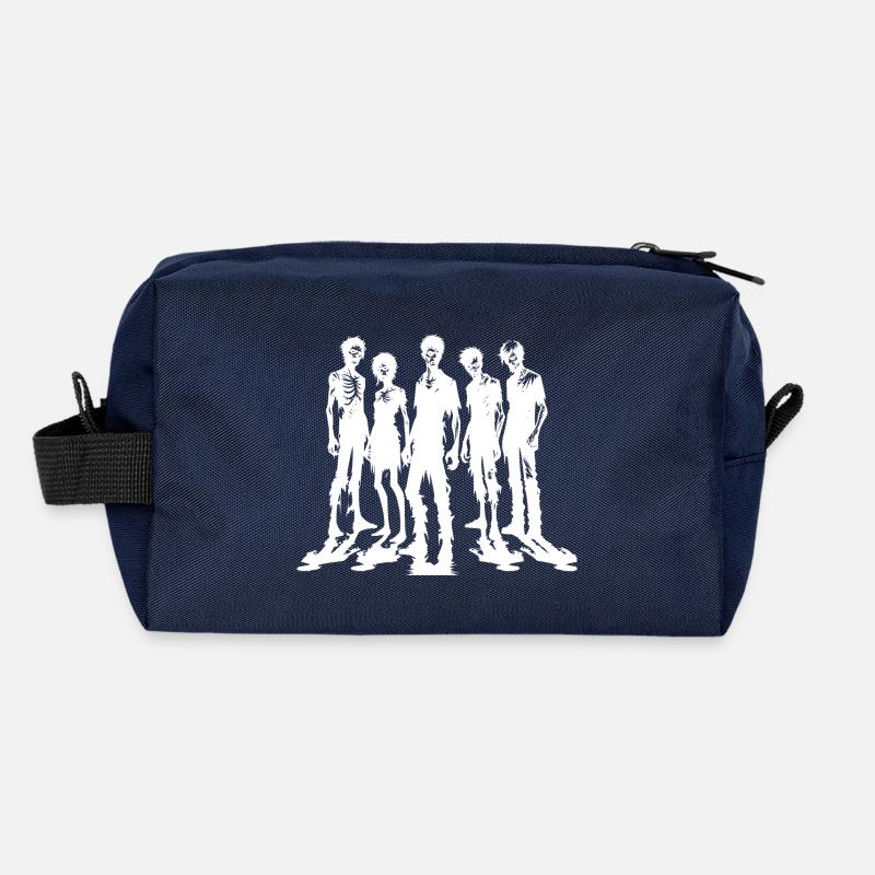 Groupe de zombies effrayant d’Halloween Trousse de toilette en tissu recyclé