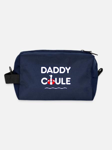 DADDY COULE ! (natation, père) - Trousse de toilette en tissu recyclé - marine - Dos