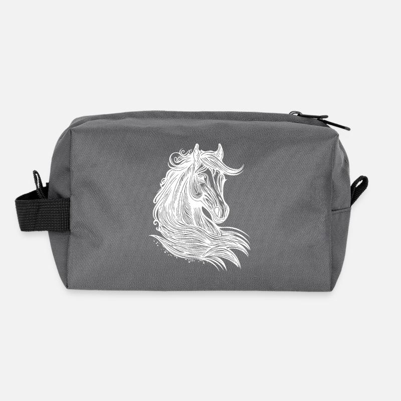 Elegant mares portrait with mane in the wind Recycled Toiletry Zip Bag