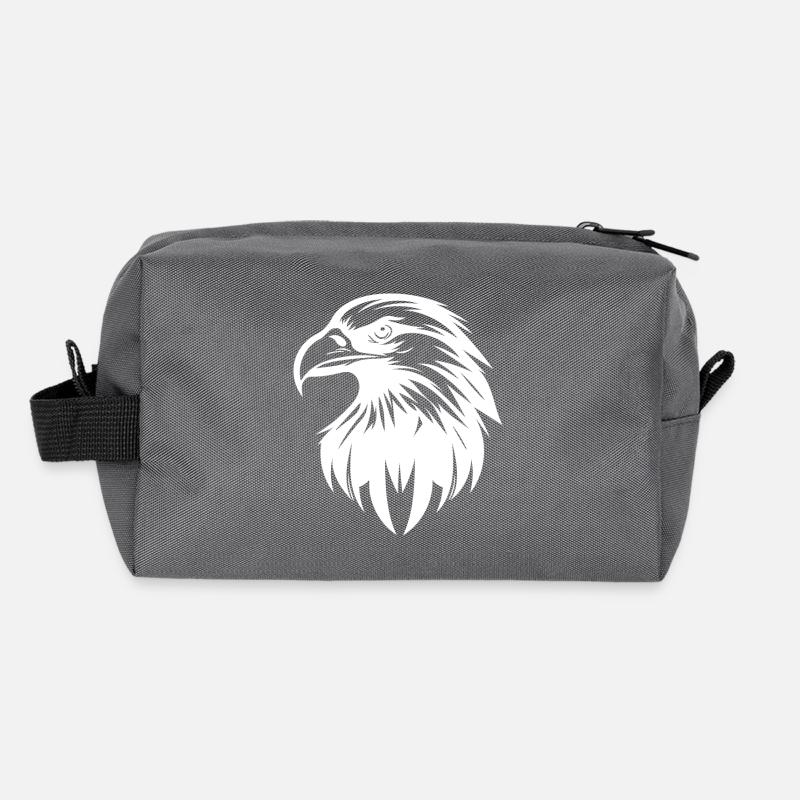 Élégant logo d’aigle dans le style tatouage Trousse de toilette en tissu recyclé
