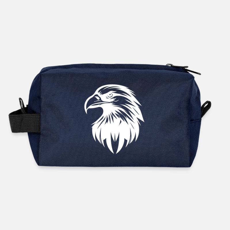 Elegant eagle logo in tattoo style Recycled Toiletry Zip Bag