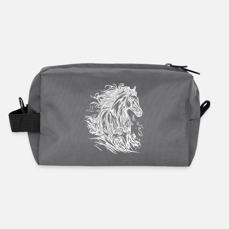 Galloping stallion with elegant mane in the wind Recycled Toiletry Zip Bag