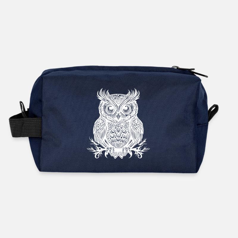 Vintage owl with big eyes Recycled Toiletry Zip Bag