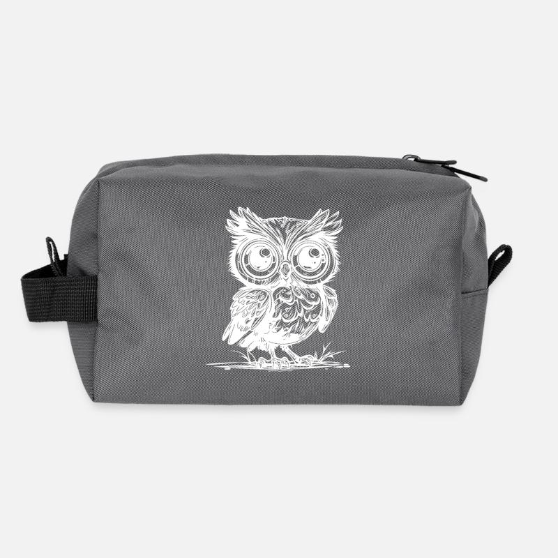 Hibou des forêts aux grands yeux Trousse de toilette en tissu recyclé
