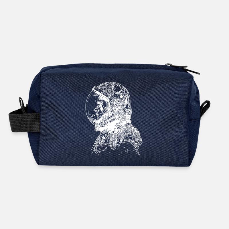Cosmonaute vintage avec casque fermé Trousse de toilette en tissu recyclé