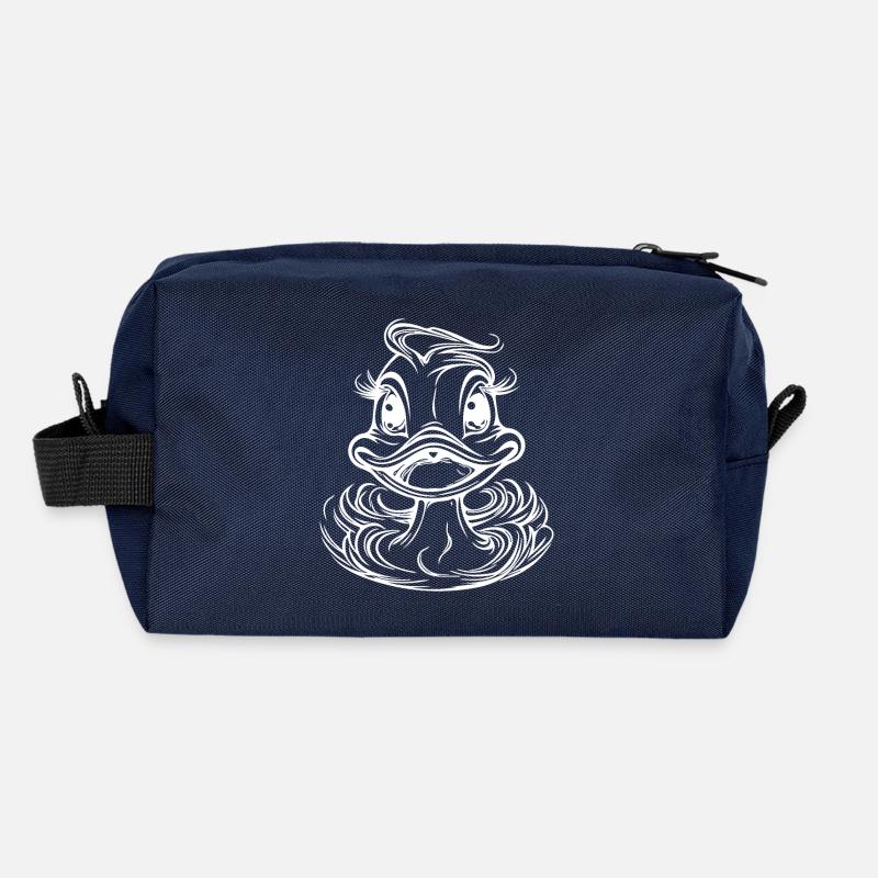Funny duck with big eyes and beak Recycled Toiletry Zip Bag