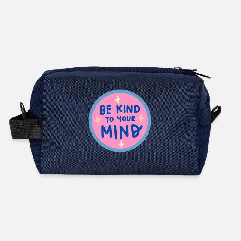 Be kind to your mind - Recycelte Kulturtasche - Navy