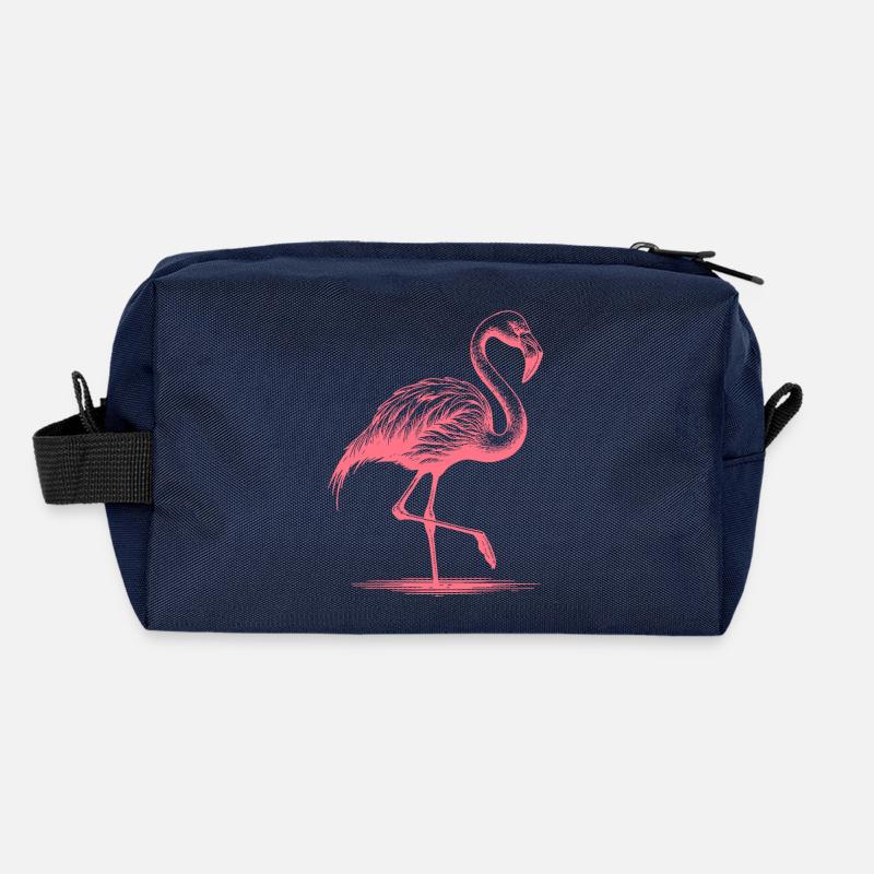 Hübscher pinker Flamingo der auf einem Bein steht Recycelte Kulturtasche