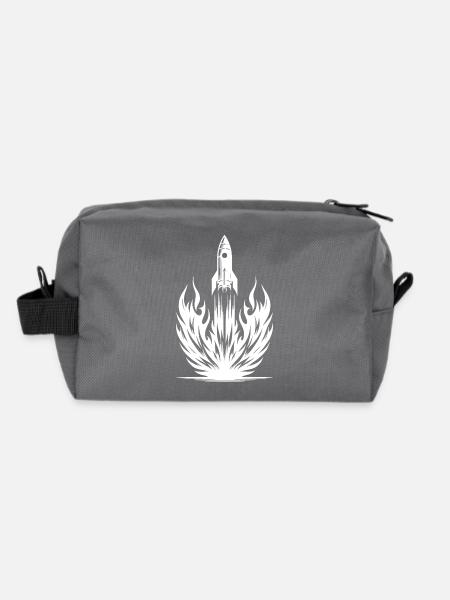 Lancement d’une fusée en flammes - Trousse de toilette en tissu recyclé - anthracite - Dos